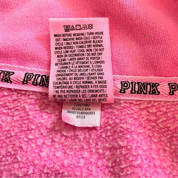 PINK VICTORIA’S SECRET zip neck sweatshirt, size XS - Picture 10 of 12